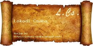 Lokodi Csaba névjegykártya